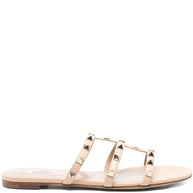 Valentino Garavani Rockstud Leather Flat Sandals - Fuchsia