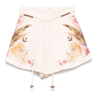 Zimmermann Ascension Printed Linen Shorts - Beige