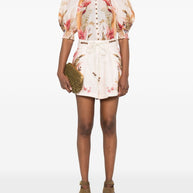 Zimmermann Ascension Printed Linen Shorts - Beige