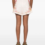 Zimmermann Ascension Printed Linen Shorts - Beige