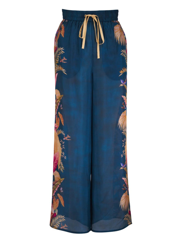 Zimmermann Ascension Silk Trousers - Blue