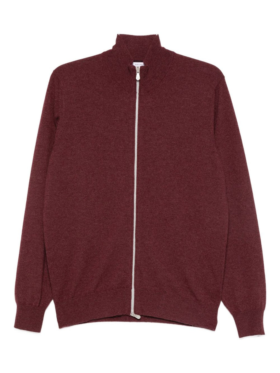 Brunello Cucinelli Cashmere Zipped Cardigan - Red