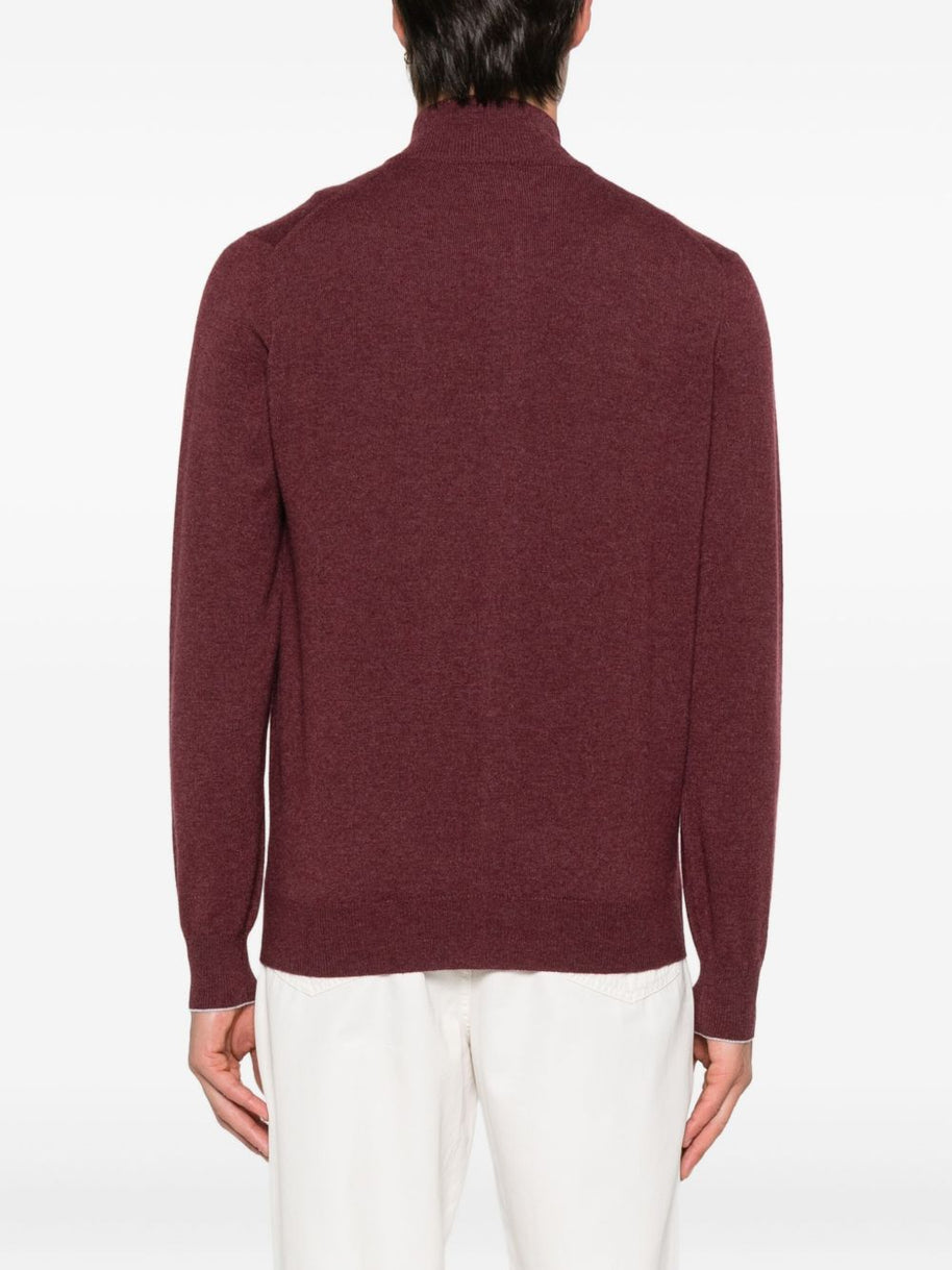 Brunello Cucinelli Cashmere Zipped Cardigan - Red