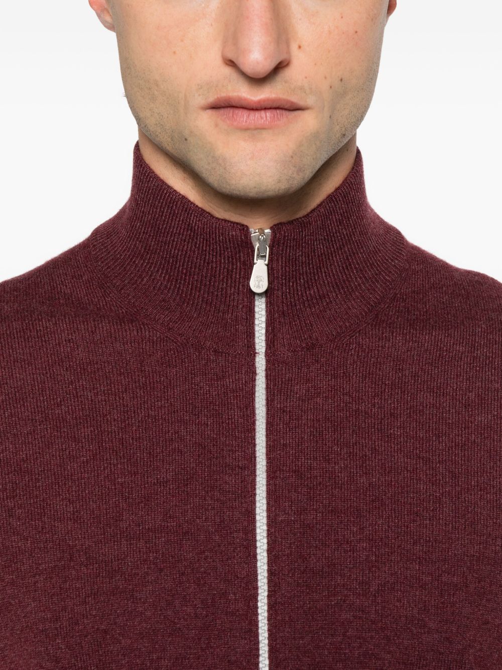 Brunello Cucinelli Cashmere Zipped Cardigan - Red