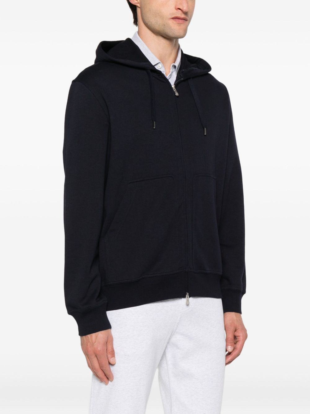 Brunello Cucinelli Cotton Zipped Hoodie - Blue