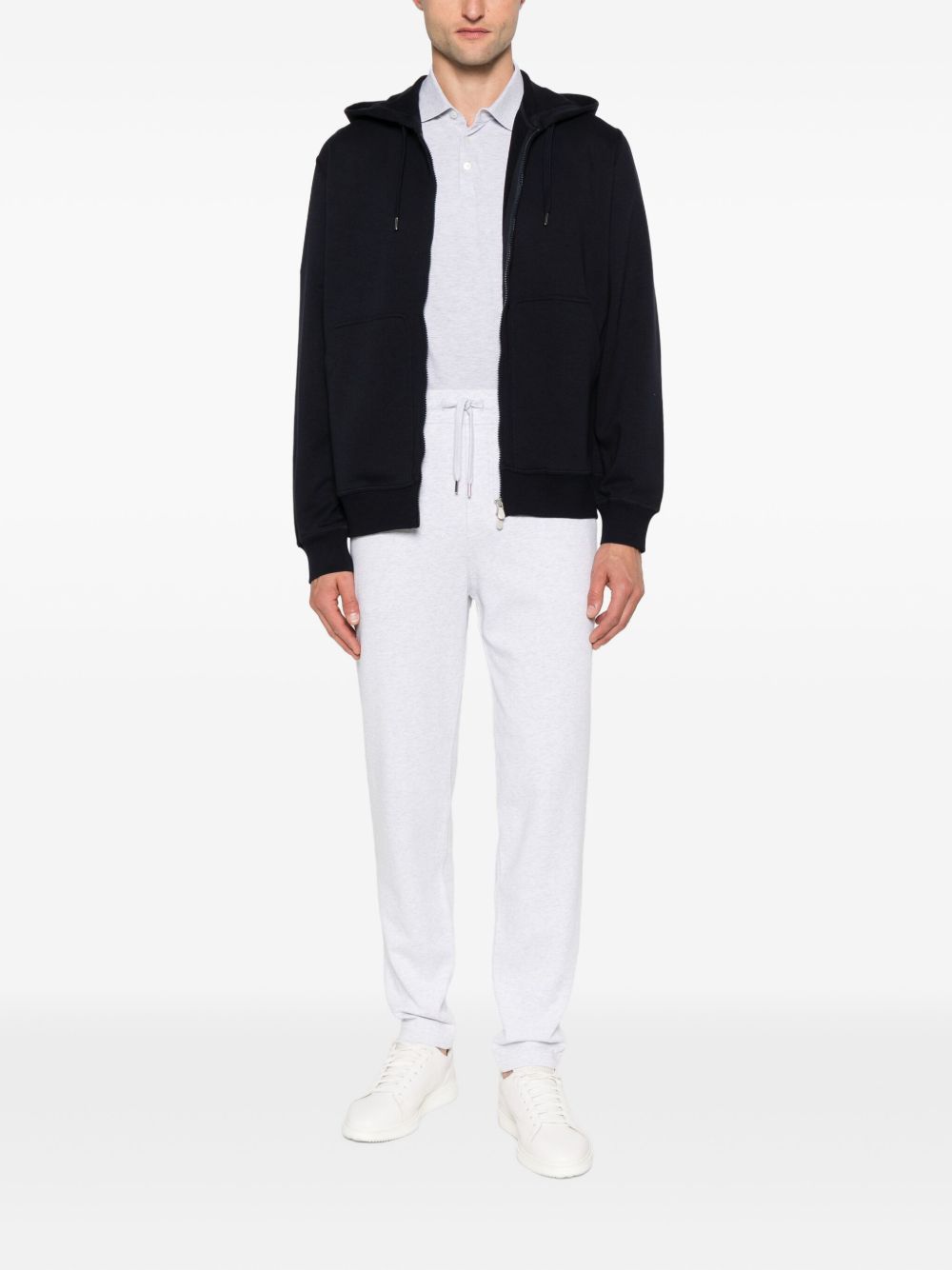 Brunello Cucinelli Cotton Zipped Hoodie - Blue