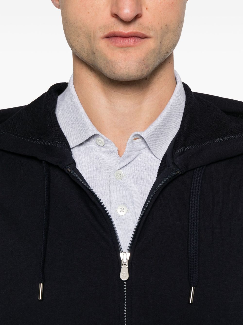 Brunello Cucinelli Cotton Zipped Hoodie - Blue