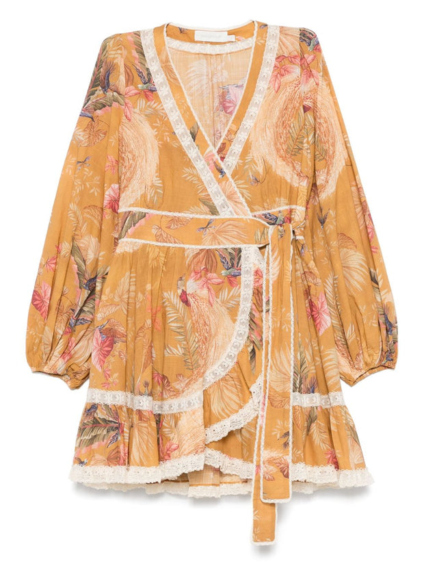 Zimmermann Ascension Cotton Mini Dress - Ochre