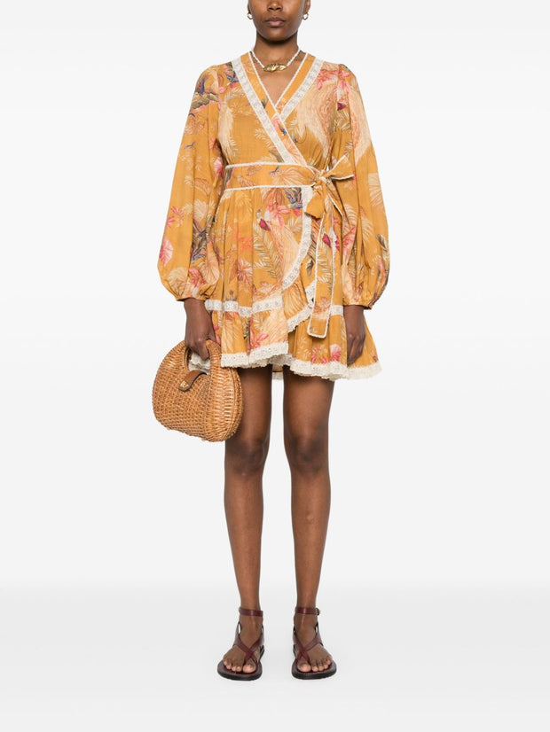 Zimmermann Ascension Cotton Mini Dress - Ochre