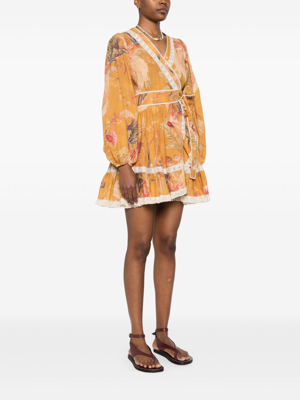 Zimmermann Ascension Cotton Mini Dress - Ochre