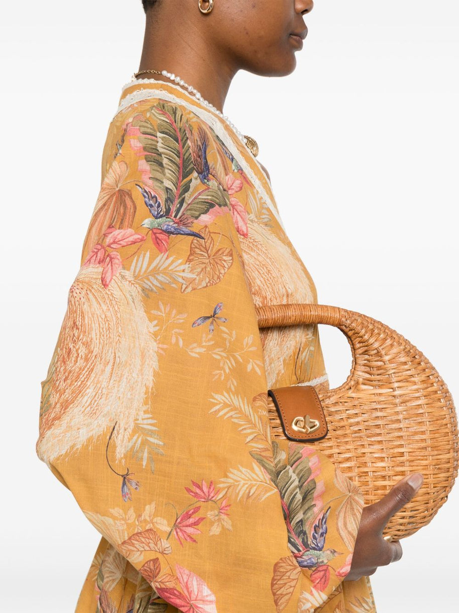 Zimmermann Ascension Cotton Mini Dress - Ochre