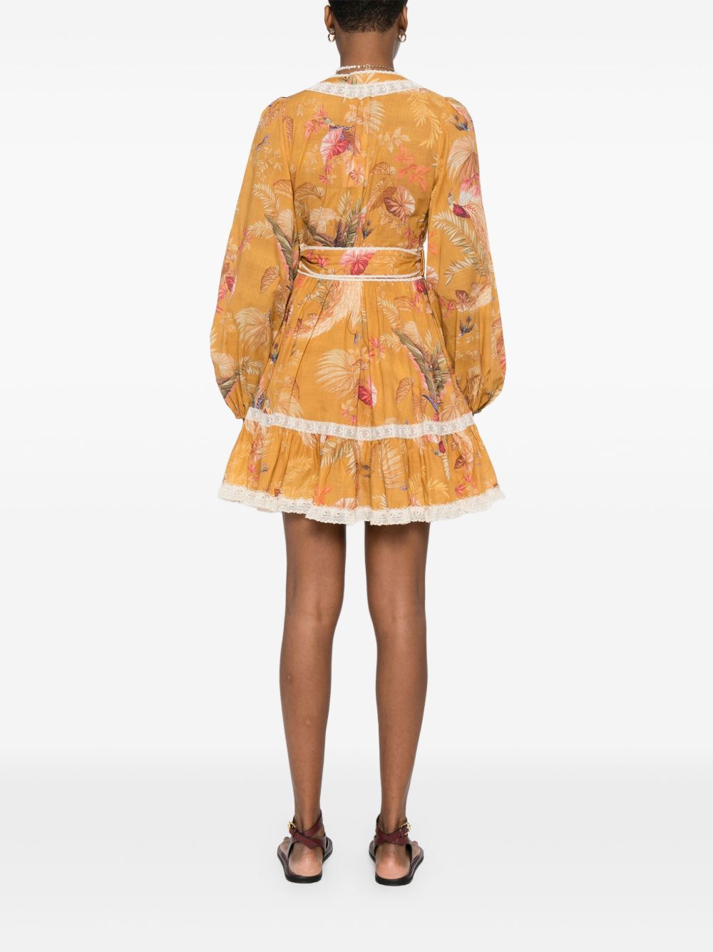 Zimmermann Ascension Cotton Mini Dress - Ochre