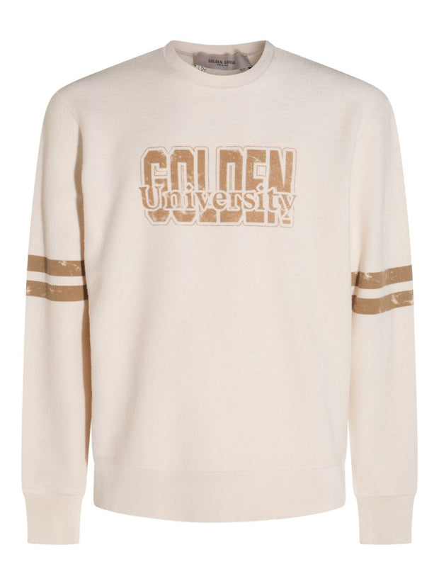 Golden Goose Logo Cotton Sweatshirt White