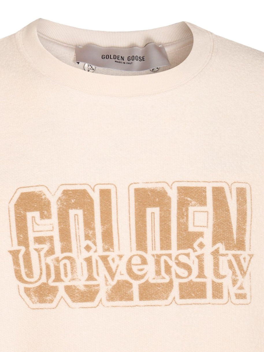 Golden Goose Logo Cotton Sweatshirt - White