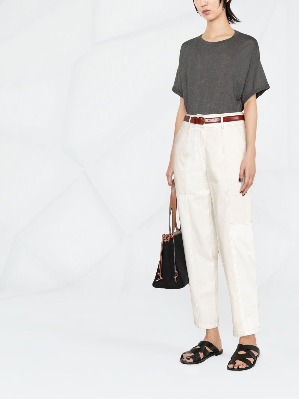 Brunello Cucinelli Cashmere And Silk T-shirt - Grey