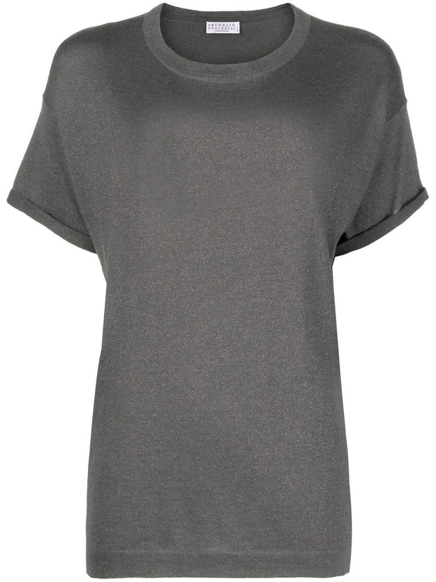 Brunello Cucinelli Cashmere And Silk T-shirt - Grey
