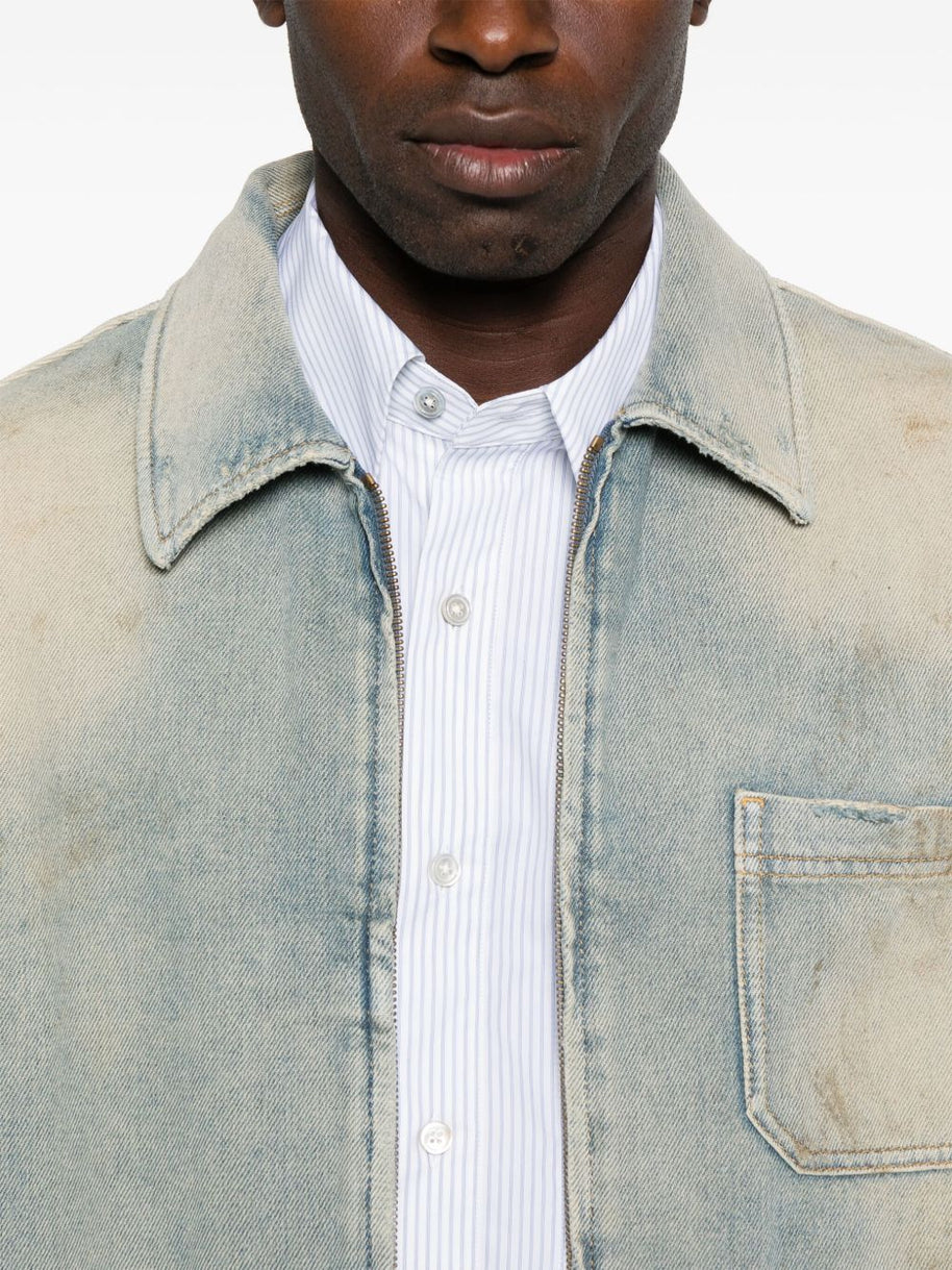Golden Goose Denim Cotton Jacket - Clear Blue