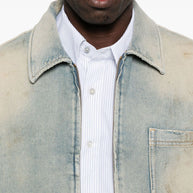 Golden Goose Denim Cotton Jacket - Clear Blue