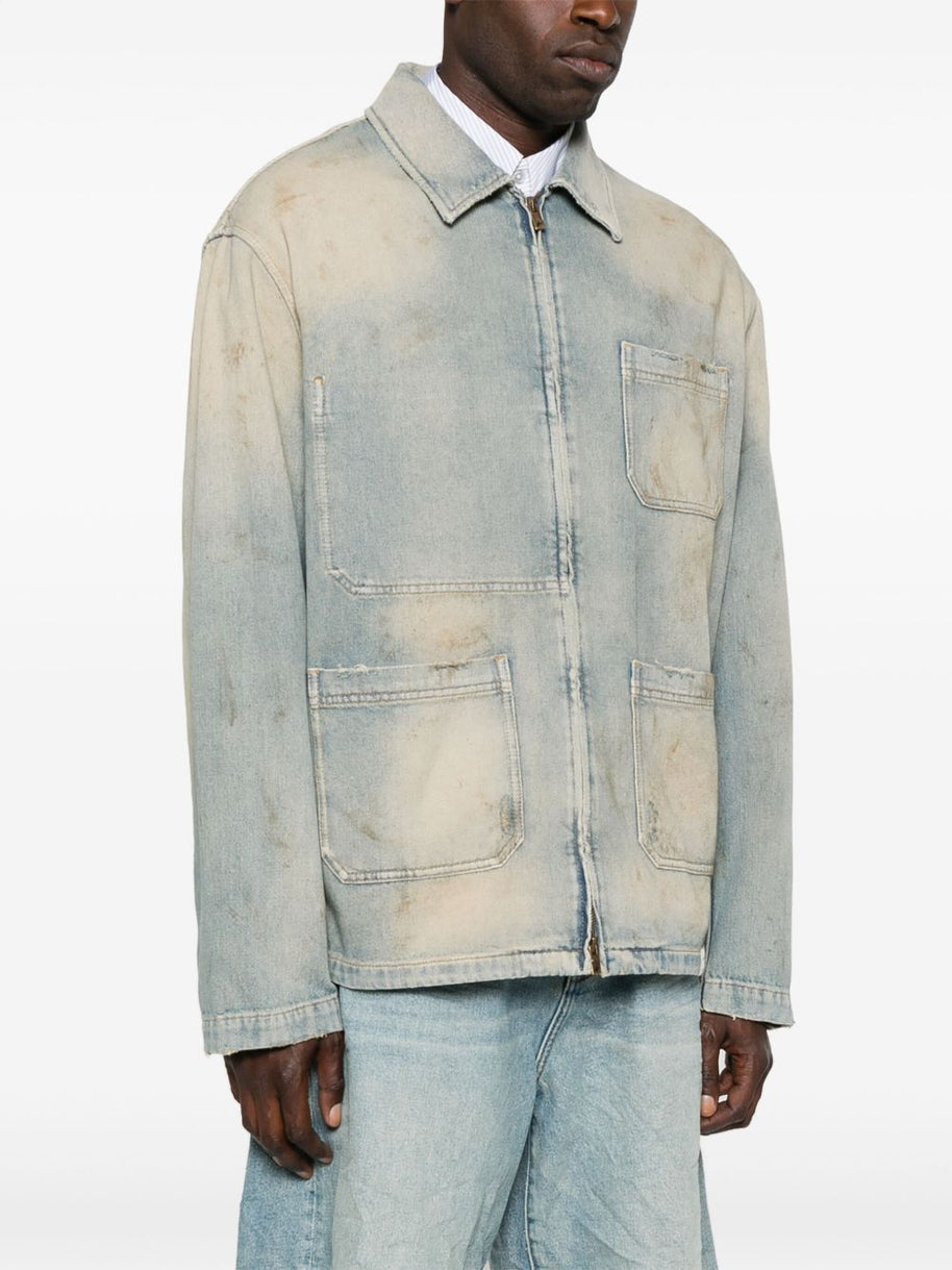 Golden Goose Denim Cotton Jacket - Clear Blue