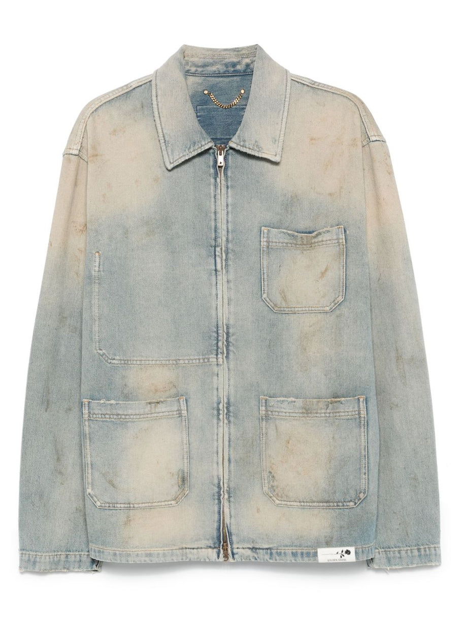 Golden Goose Denim Cotton Jacket - Clear Blue
