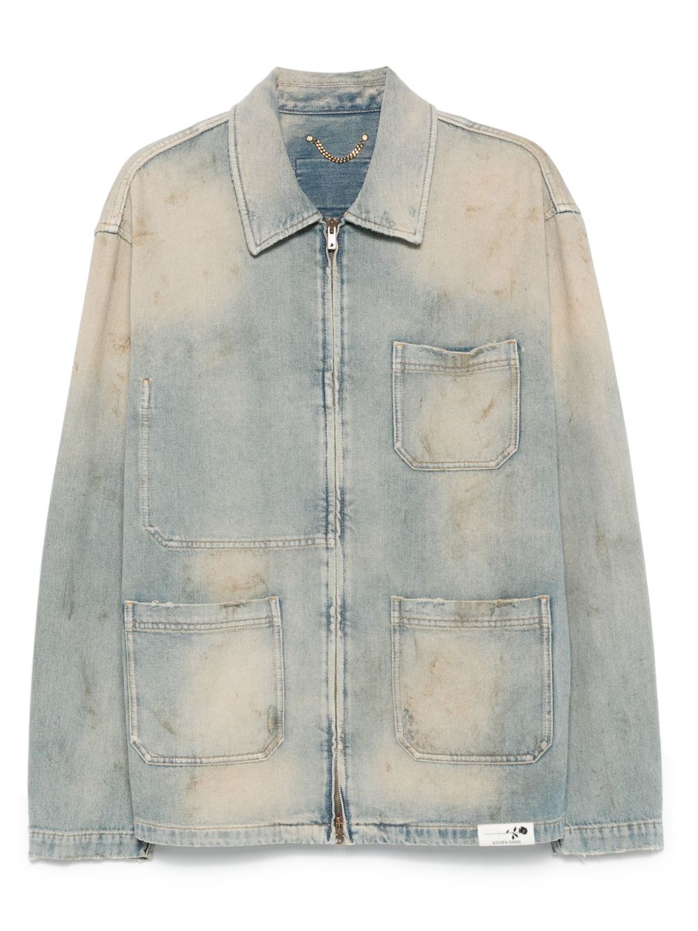 Golden Goose Denim Cotton Jacket - Clear Blue