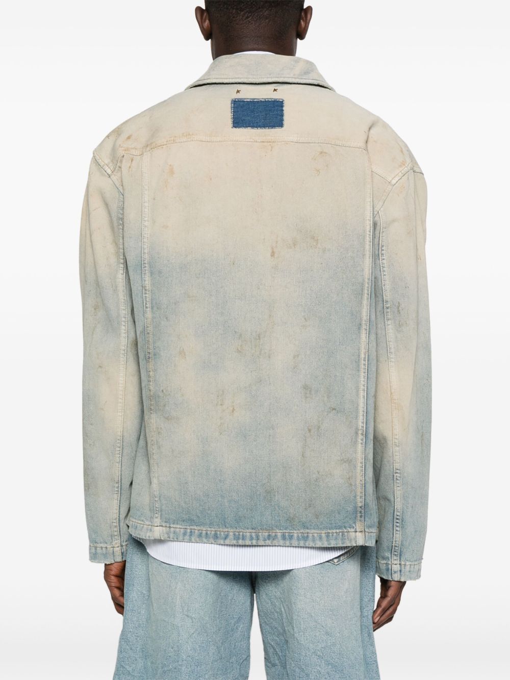 Golden Goose Denim Cotton Jacket - Clear Blue