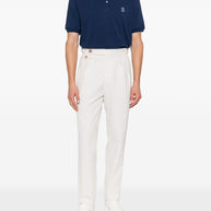 Brunello Cucinelli Logo Cotton Polo Shirt - Blue