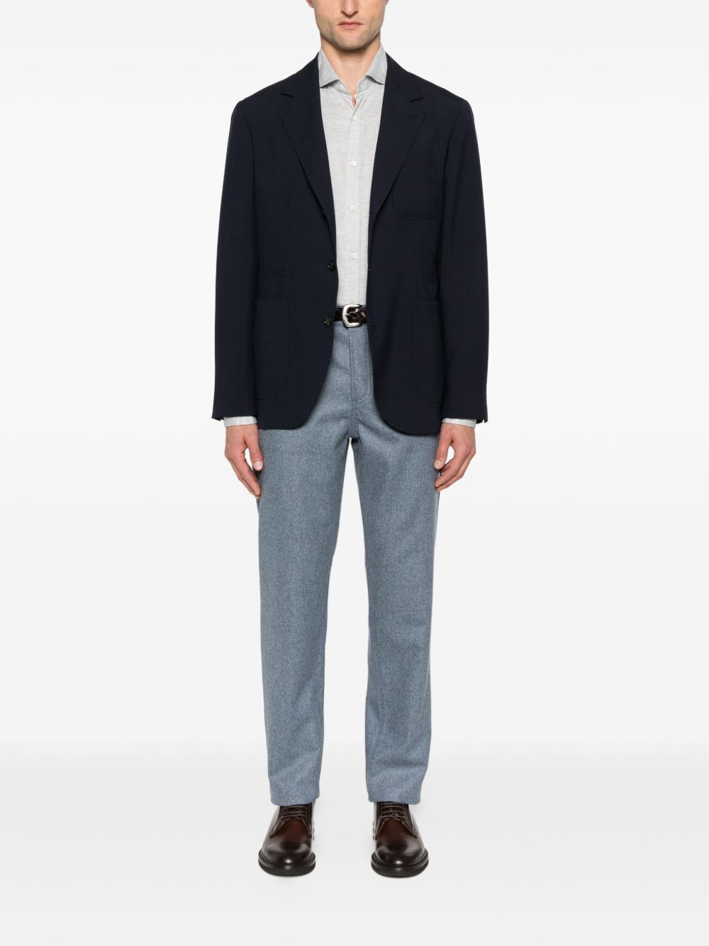 Brunello Cucinelli Silk And Cotton Blend Shirt - Light Grey