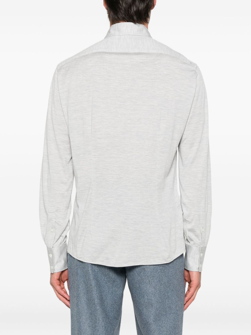 Brunello Cucinelli Silk And Cotton Blend Shirt - Light Grey