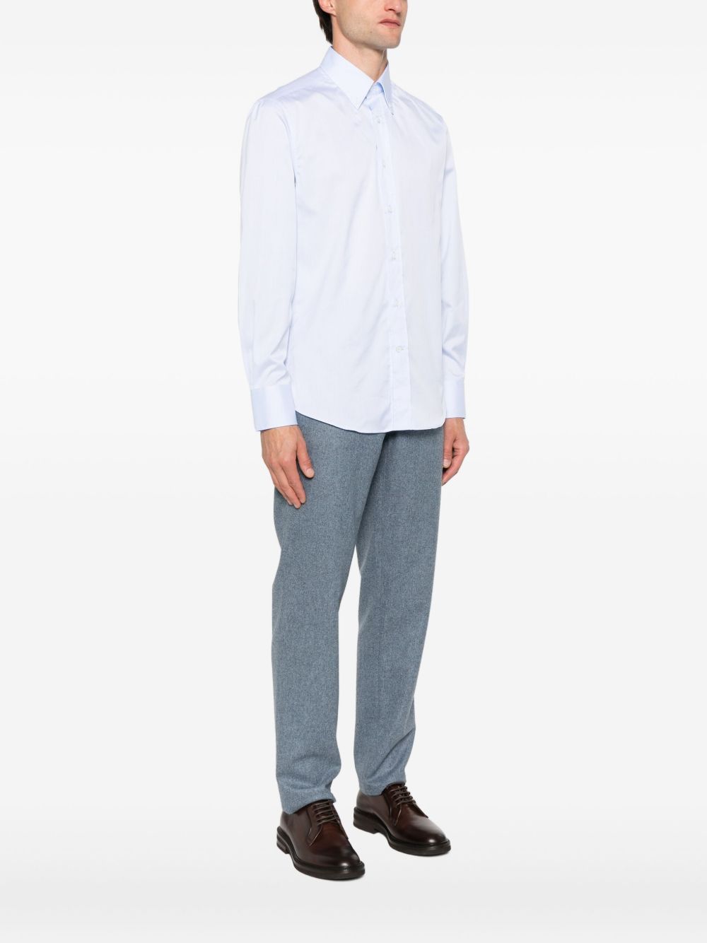 Brunello Cucinelli Cotton Shirt - Clear Blue