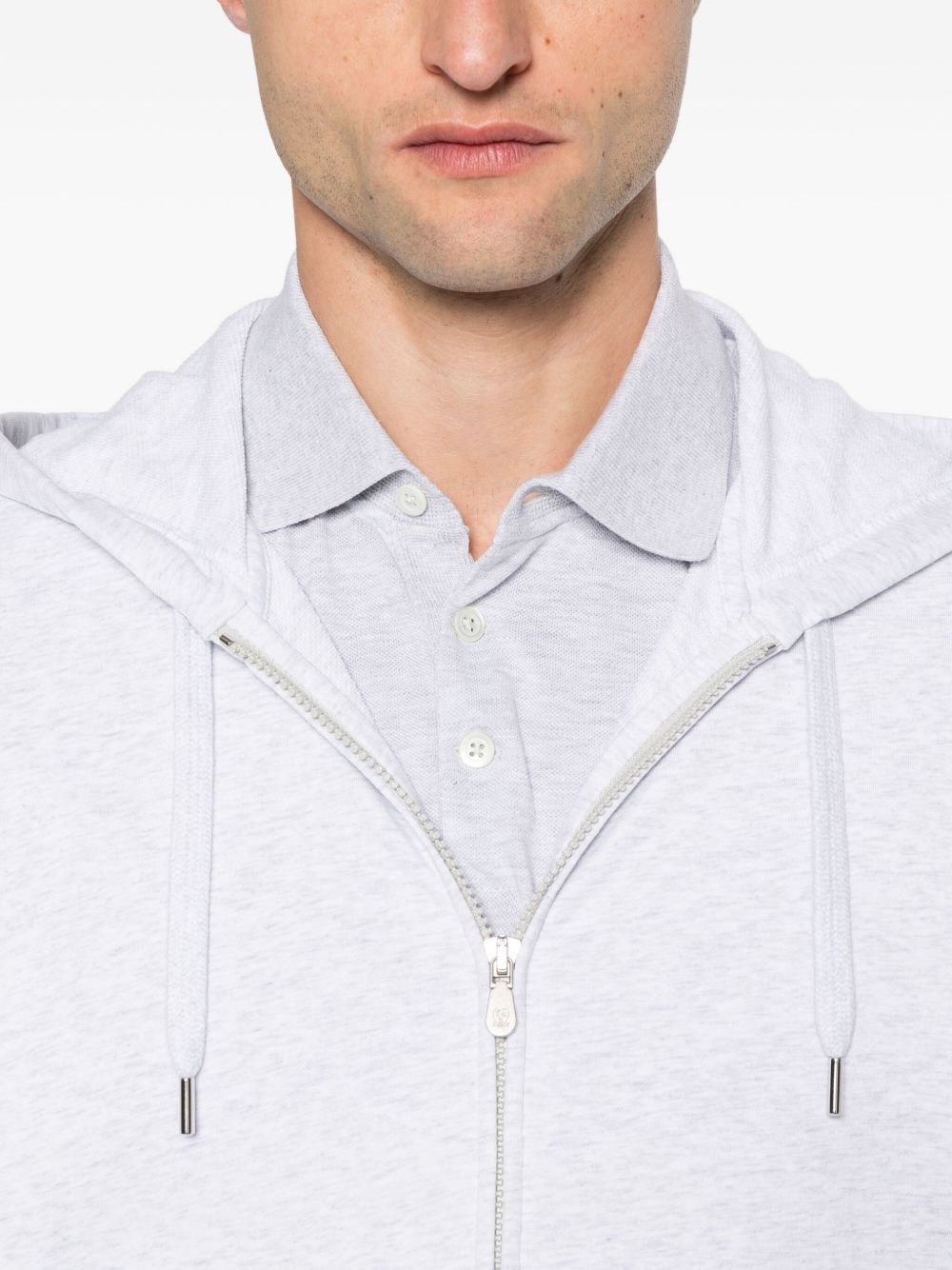 Brunello Cucinelli Cotton Zipped Hoodie - Light Grey