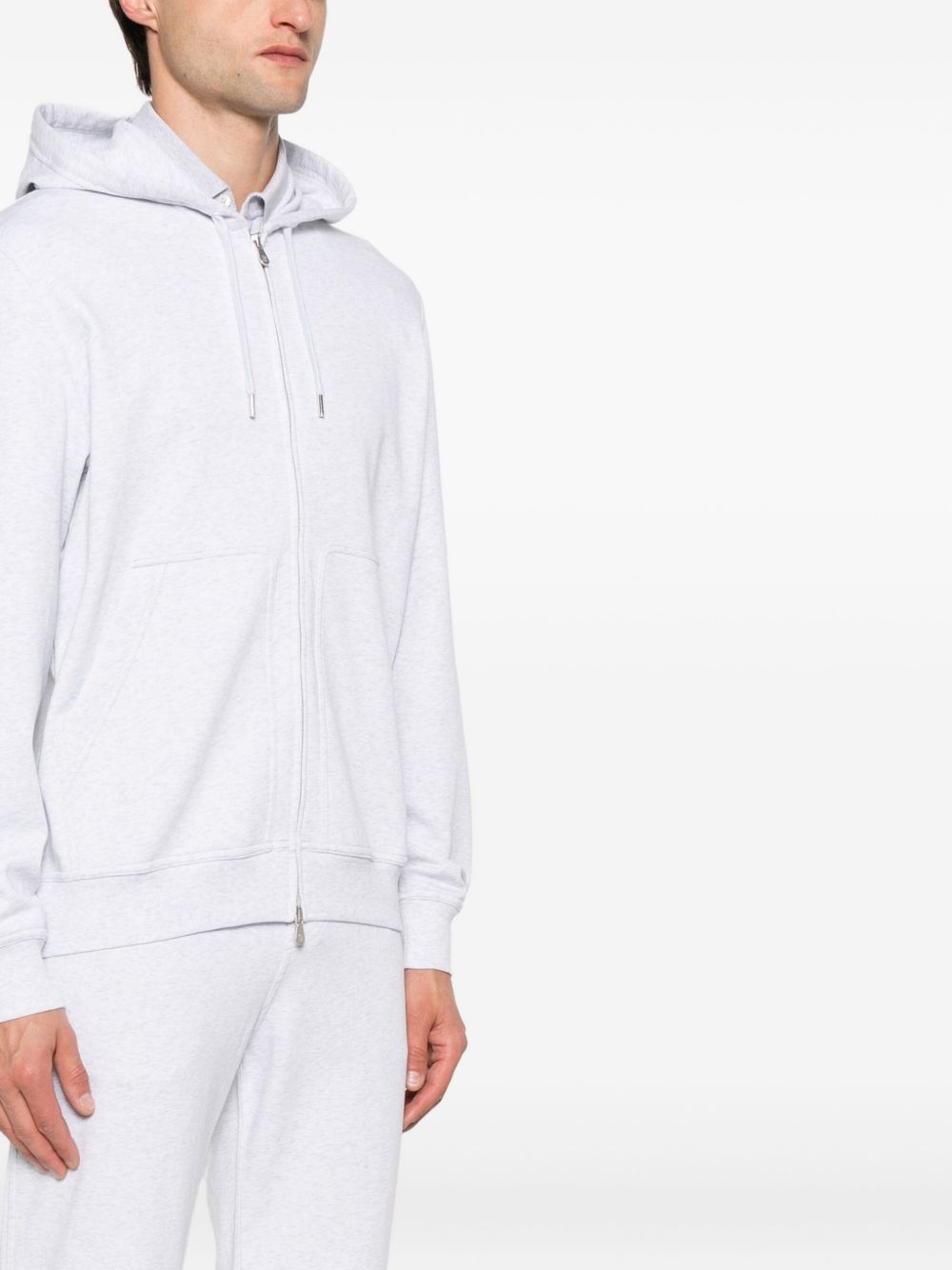 Brunello Cucinelli Cotton Zipped Hoodie - Light Grey