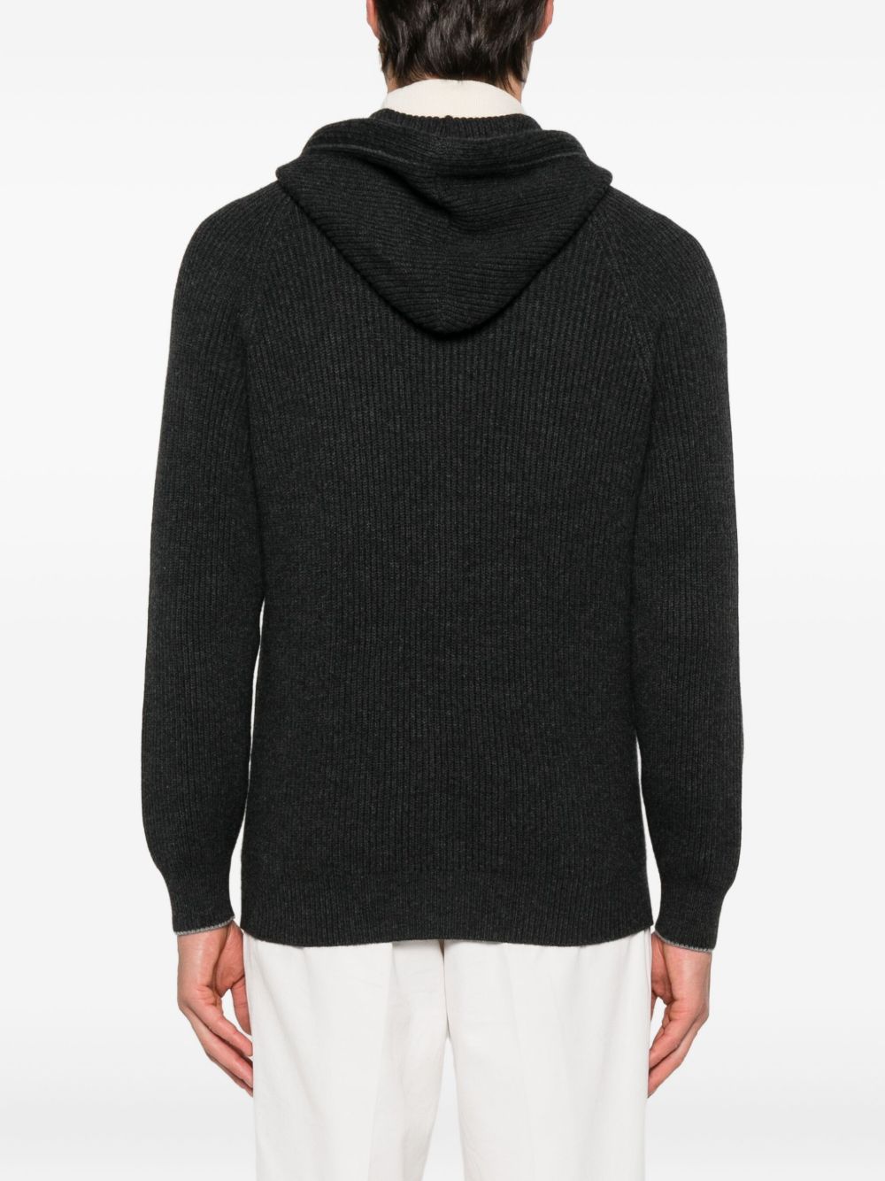 Brunello Cucinelli Cashmere Zipped Hoodie - Grey