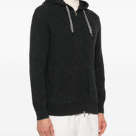 Brunello Cucinelli Cashmere Zipped Hoodie - Grey