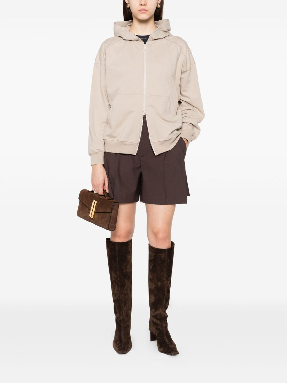 Brunello Cucinelli Cotton Zipped Hoodie - Beige