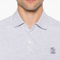 Brunello Cucinelli Logo Cotton Polo Shirt - Light Grey