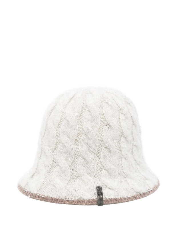 Brunello Cucinelli Wool Cloche Hat - White