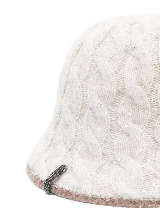 Brunello Cucinelli Wool Cloche Hat - White