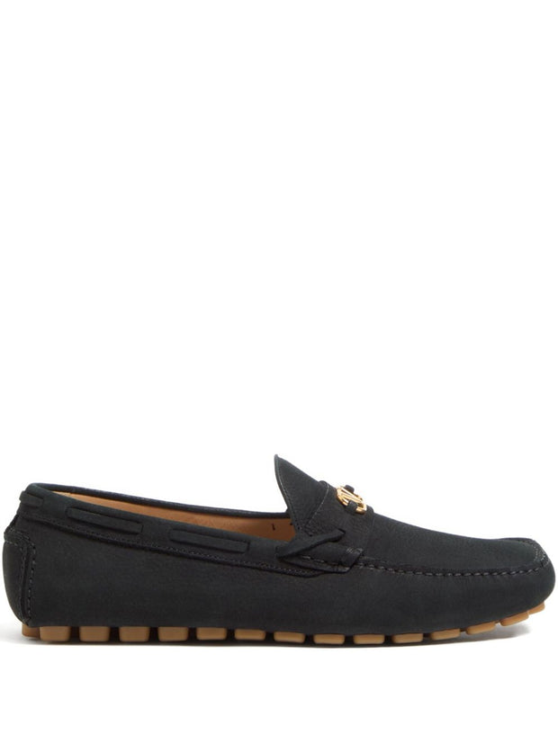 Valentino Garavani Fastaway Driver Moccasin In Deer Suede