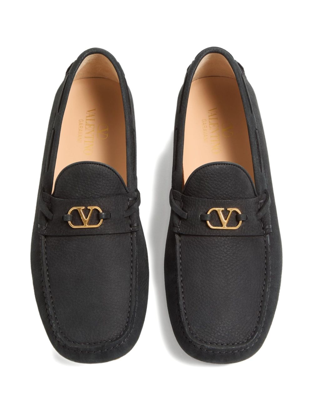 Valentino Garavani Fastaway Driver Moccasin In Deer Suede