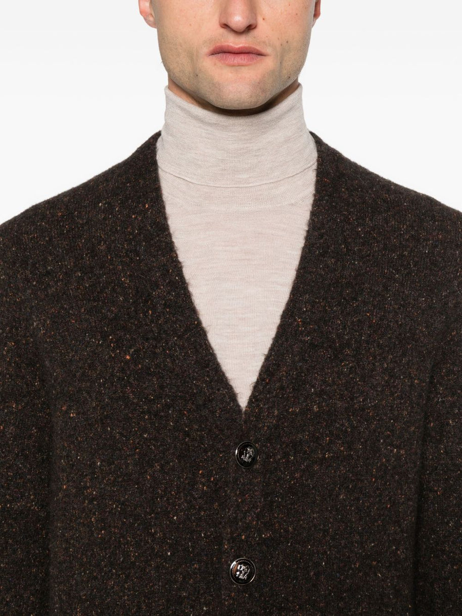 Brunello Cucinelli Wool V-necked Cardigan - Brown