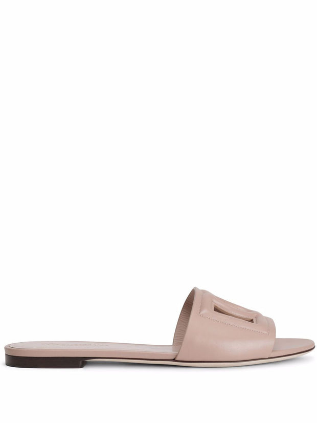 Dolce & Gabbana DG Logo Flat Sandals Powder