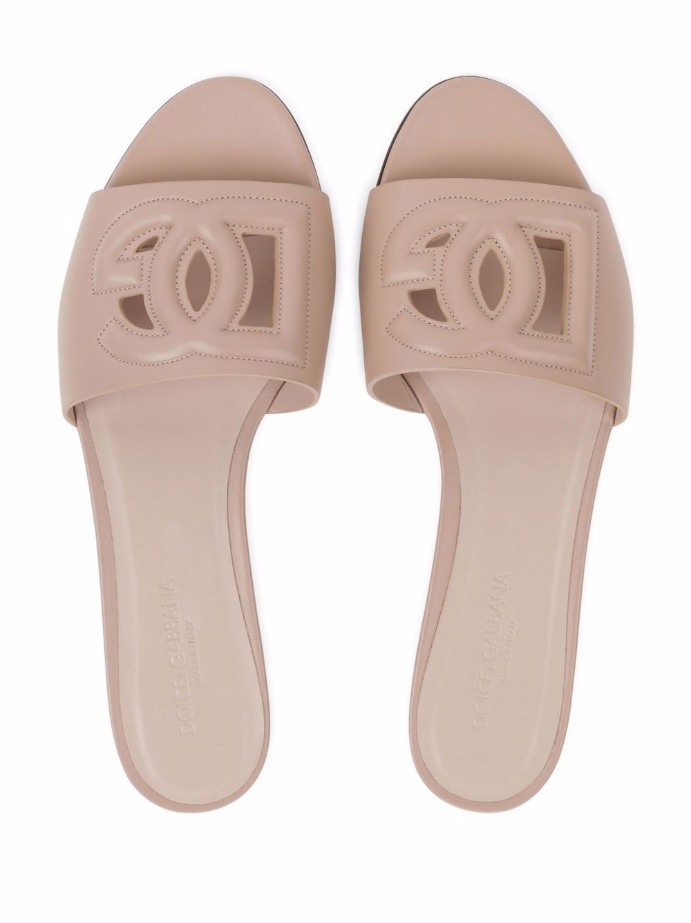 Dolce & Gabbana DG Logo Flat Sandals Powder