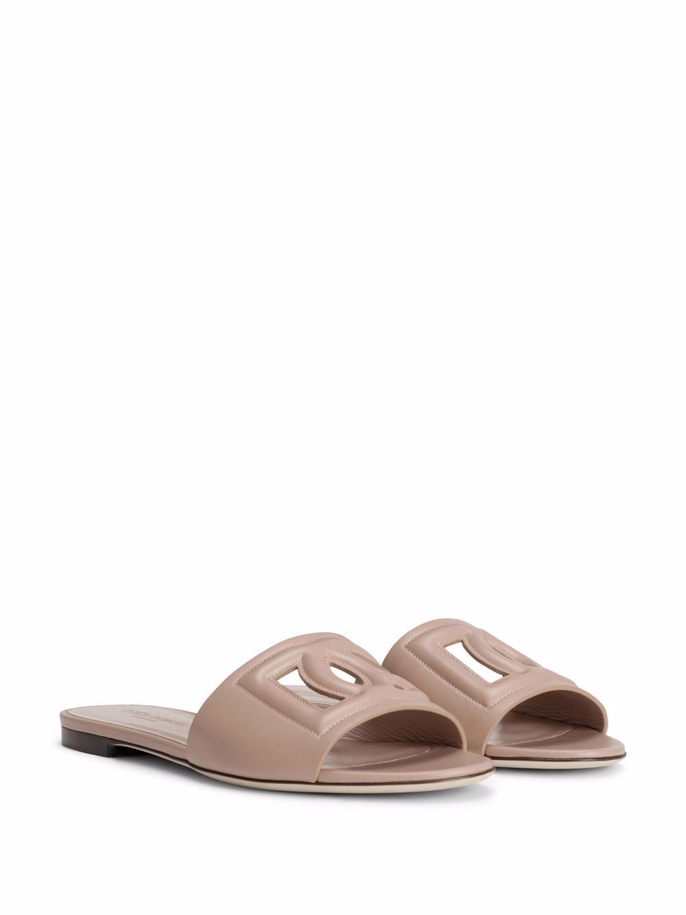Dolce & Gabbana DG Logo Flat Sandals Powder