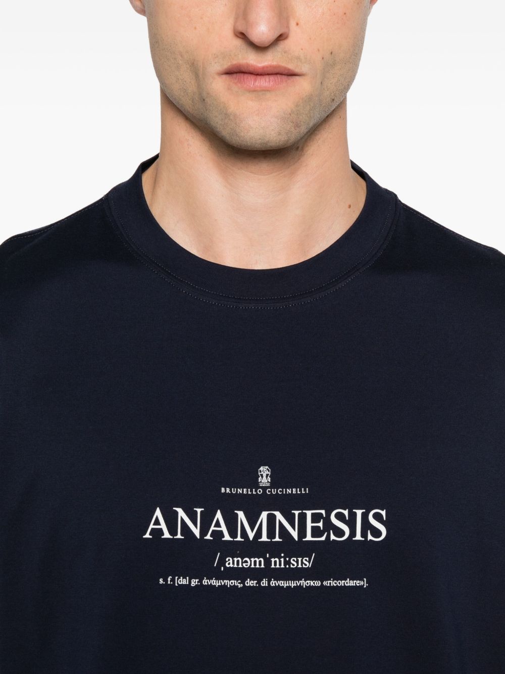 Brunello Cucinelli Printed Cotton T-shirt - Blue