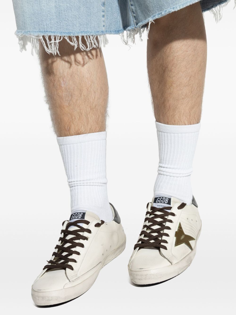 Golden Goose Super-Star In Nappa Leather With Leather Star And Leather Heel Tab