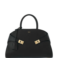 Ferragamo Hug Medium Leather Tote Bag - Black