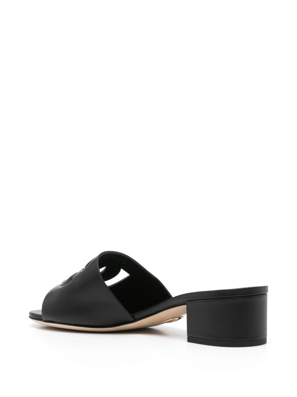 Dolce & Gabbana DG Logo Leather Sandals - Black