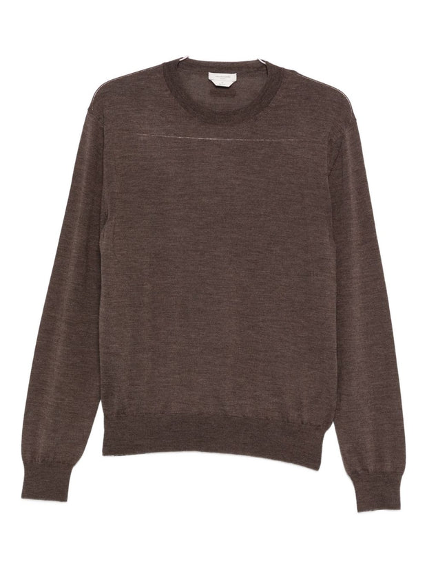 Jacob Cohen Wool And Silk Crewneck Sweater - Brown