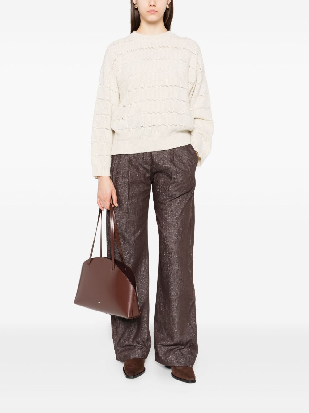 Brunello Cucinelli Cashmere And Wool Sweater - Beige